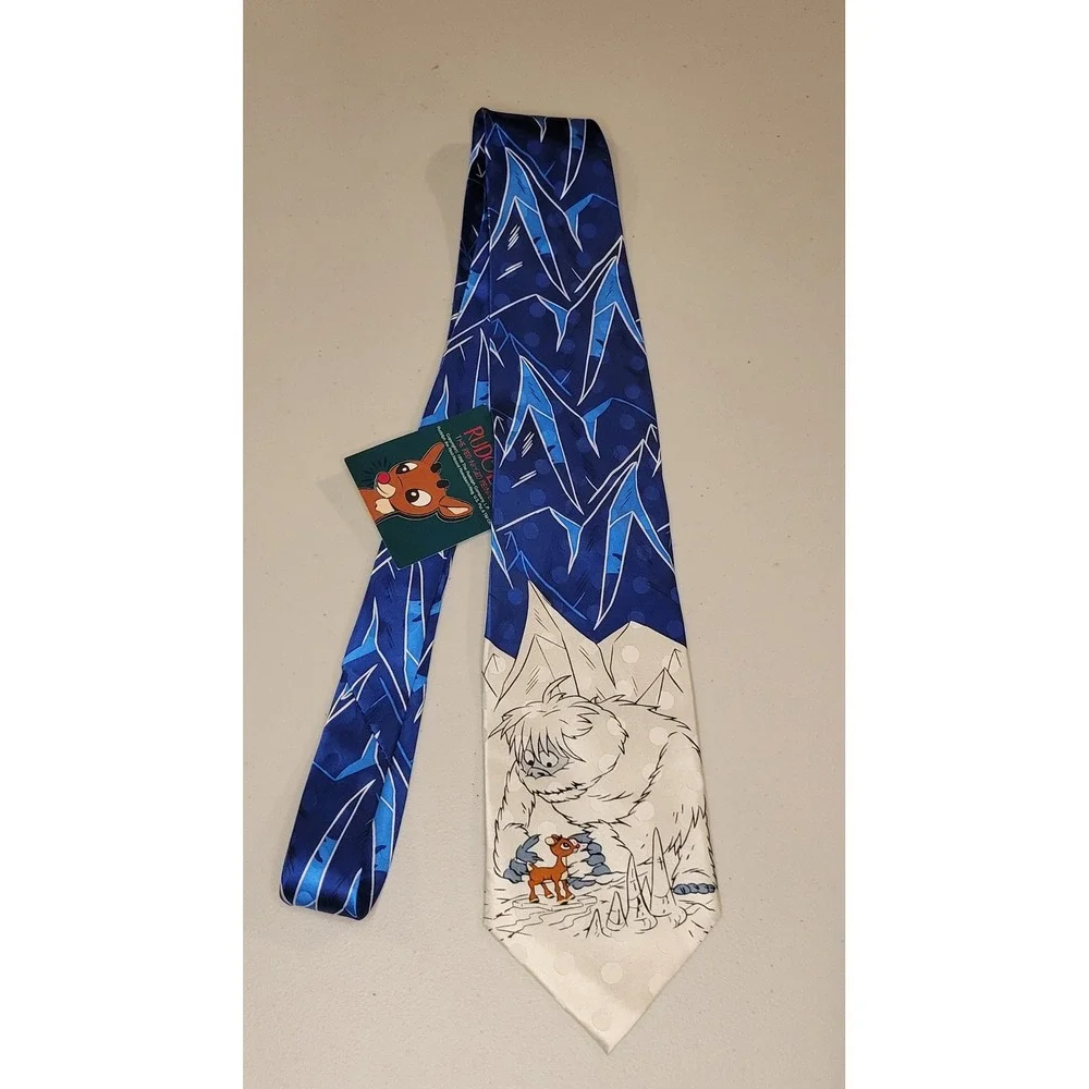Vintage 1998 Rudolph Red-Nosed Reindeer Bumble Silk Tie Holiday Christmas NWT